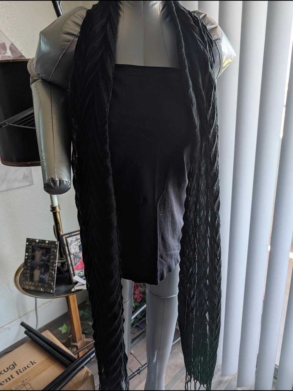❤️7 for $35 : Black Chevron Pleated Scarf - Picture 2 of 11